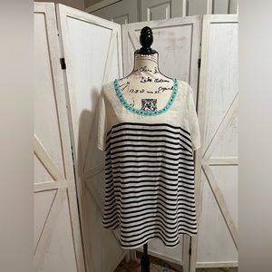 Lane bryant EUC stripe jewel neck blouse 22/24